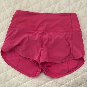 Lululemon High Waisted Speed Up Shorts Size 4 in Pink